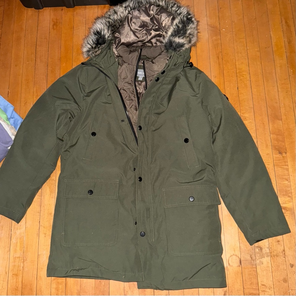 MK puffer coat dark green